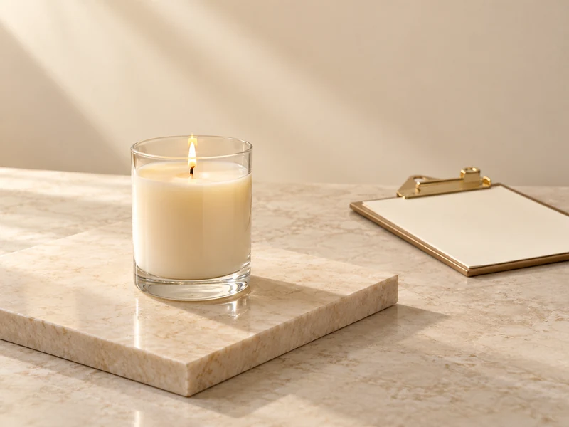 a candle-testing discussion setup